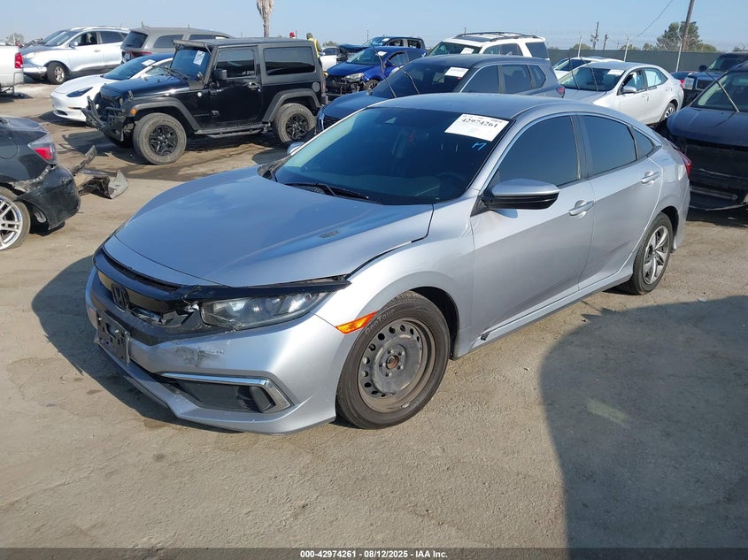 2019 Honda Civic 2.0 LX Silver Lot 111042974261 Vin 2HGFC2F62KH513369