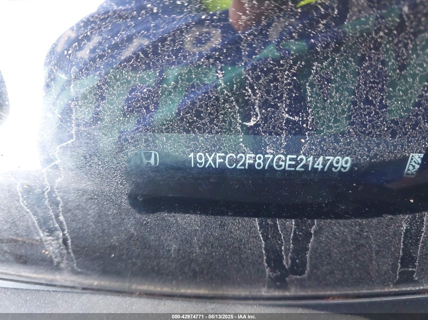 2016 Honda Civic Ex VIN: 19XFC2F87GE214799 Lot: 42974771