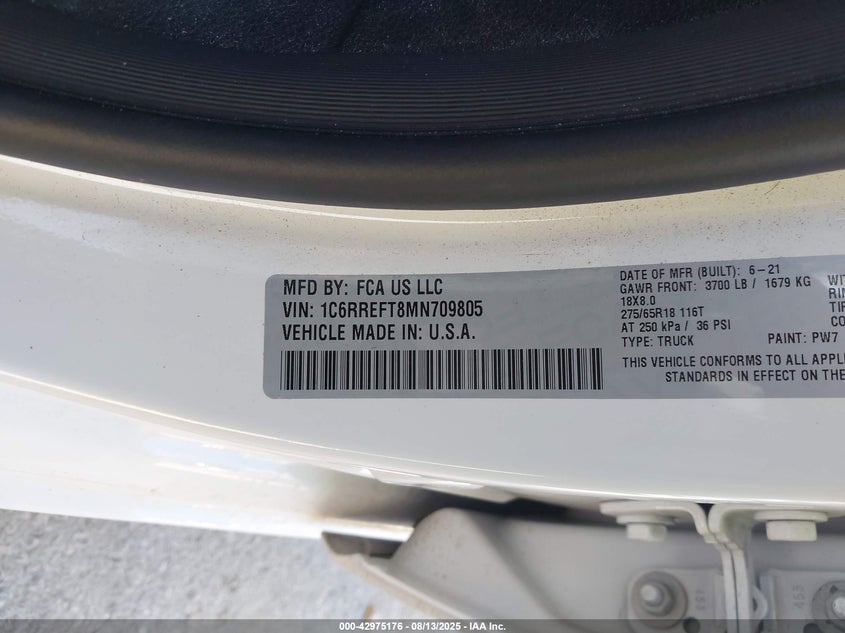 2021 RAM 1500 BIG HORN  4X2 5'7 BOX - 1C6RREFT8MN709805