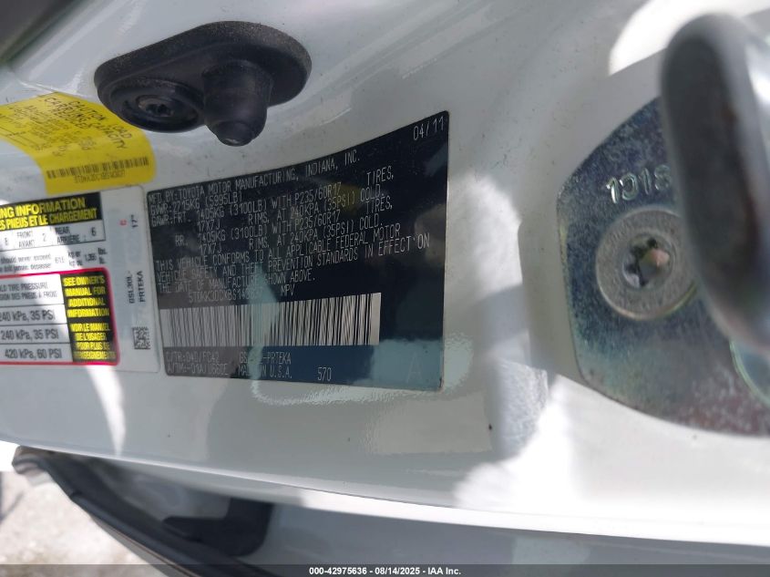 2011 Toyota Sienna Le V6 VIN: 5TDKK3DCXBS143837 Lot: 42975636