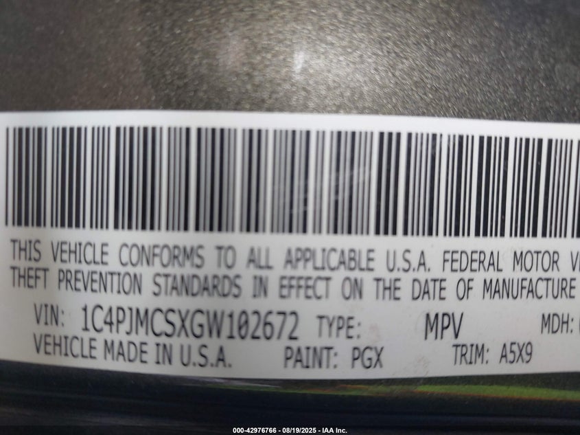 2016 JEEP CHEROKEE LATITUDE 1C4PJMCSXGW102672