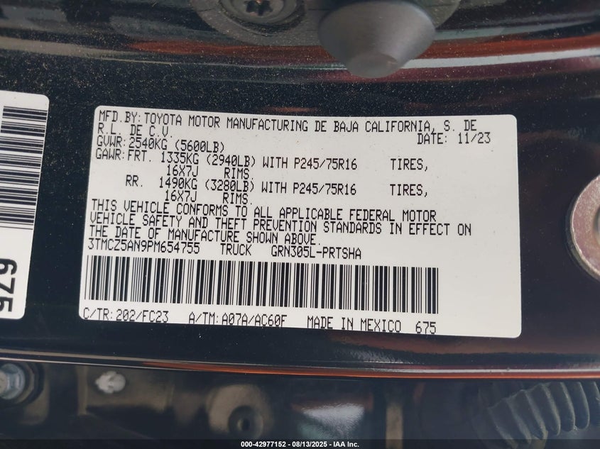 2023 TOYOTA TACOMA SR5 V6 - 3TMCZ5AN9PM654755