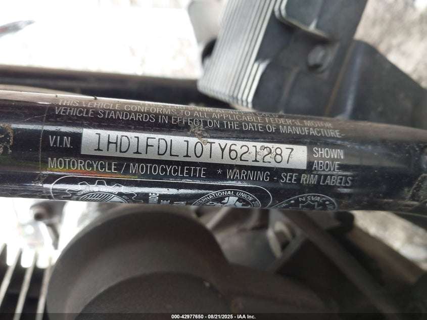 1996 Harley-Davidson Flhr VIN: 1HD1FDL10TY621287 Lot: 42977650