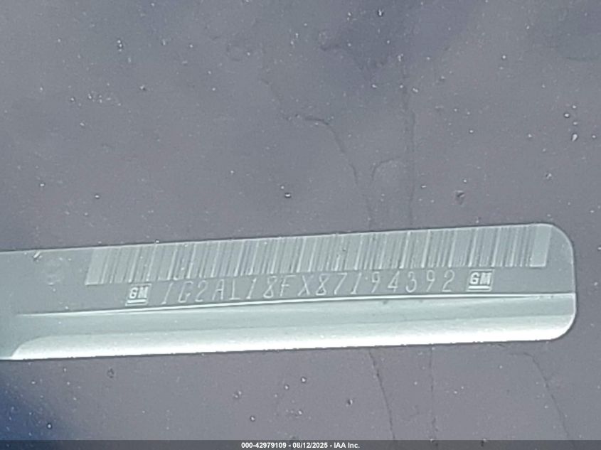 2008 Pontiac G5 VIN: 1G2AL18FX87194392 Lot: 42979109