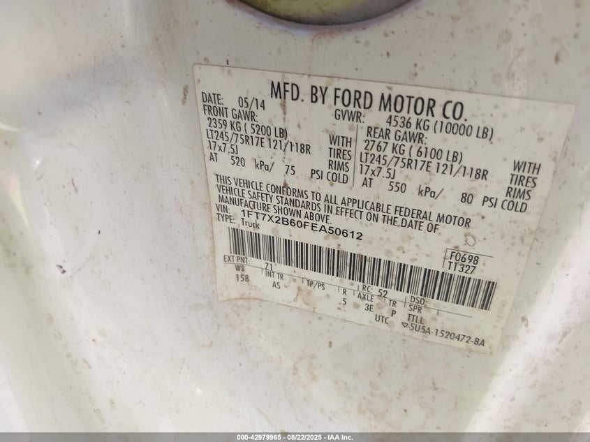 2015 FORD F-250 XL - 1FT7X2B60FEA50612