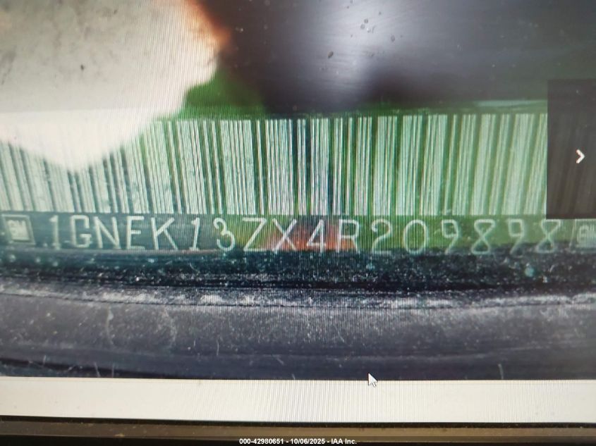 2004 Chevrolet Tahoe Z71 VIN: 1GNEK13ZX4R209898 Lot: 42980651