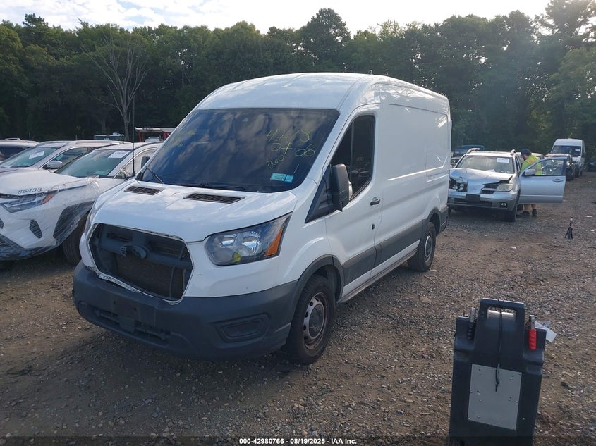 2021 Ford Transit-150 white van gasoline 1FTYE1C86MKA77655 photo #3
