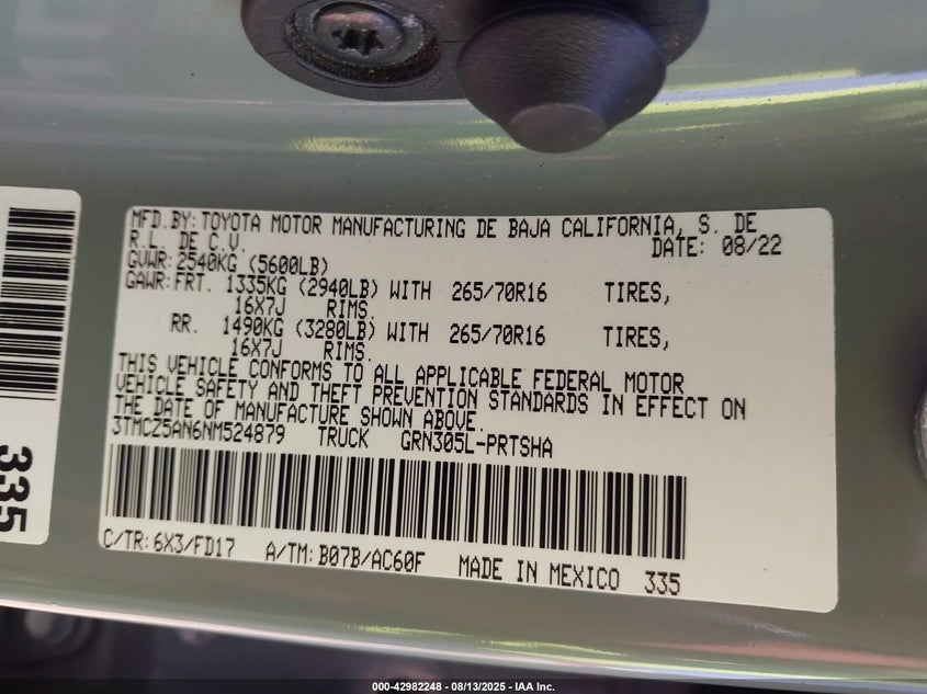 2022 TOYOTA TACOMA TRD OFF ROAD - 3TMCZ5AN6NM524879