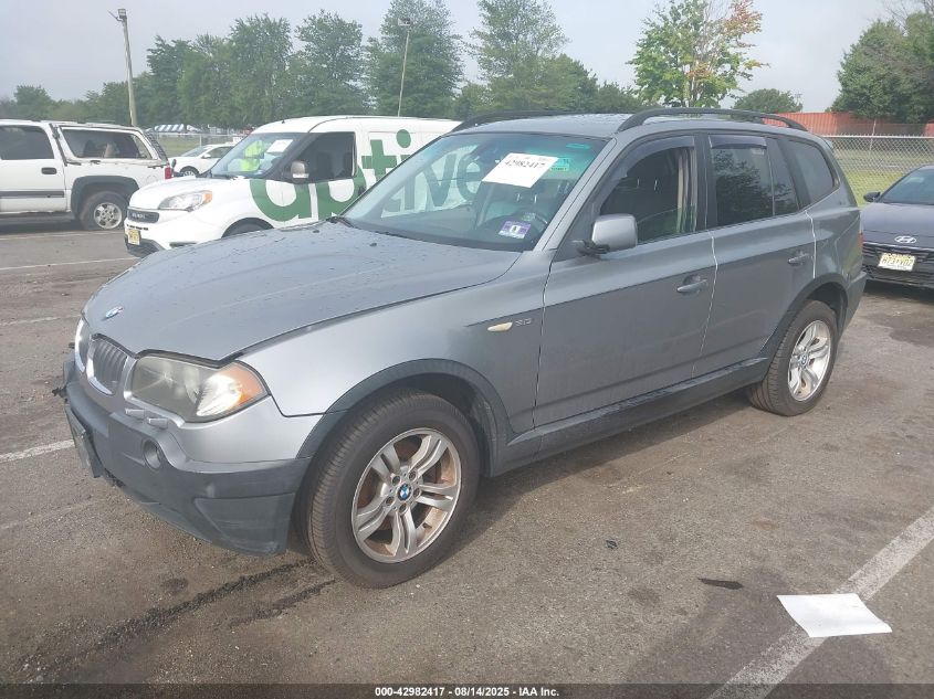 2005 BMW X3 3.0I silver other gasoline WBXPA93465WD21341 photo #3