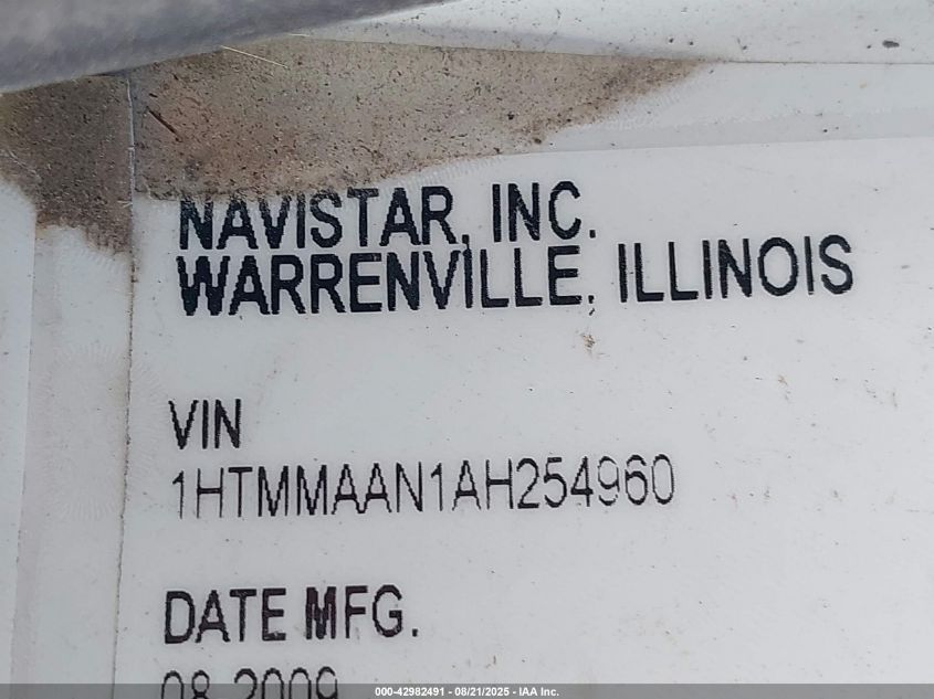 2010 International 4000 4300 VIN: 1HTMMAAN1AH254960 Lot: 42982491