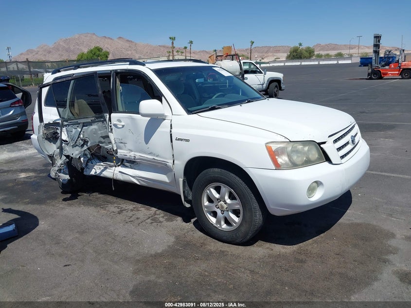 2001 Toyota Highlander V6 white other gasoline JTEGF21A810026729 photo #1