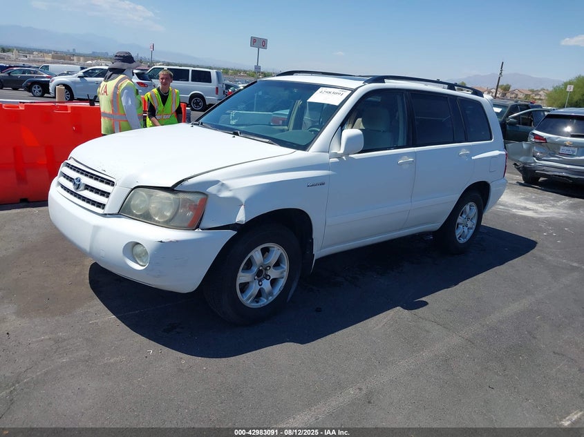 2001 Toyota Highlander V6 white other gasoline JTEGF21A810026729 photo #3