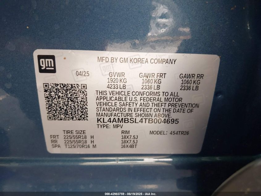 2026 Buick Encore Gx Preferred Fwd VIN: KL4AMBSL4TB004695 Lot: 42983759