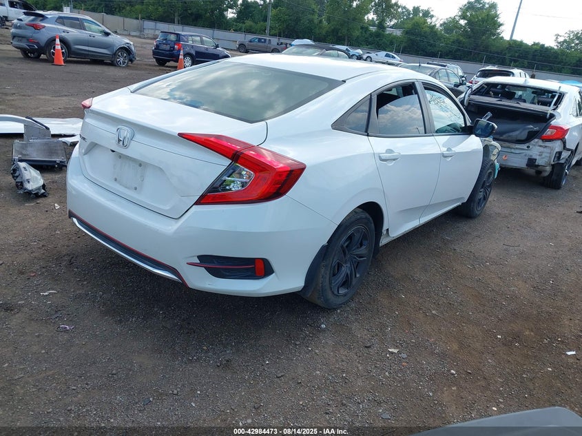 2019 Honda Civic 2.0 Lx White Lot 111042984473 Vin 2HGFC2F64KH542713