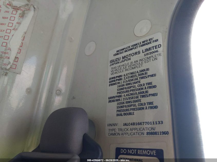 2007 Isuzu W4S042 Npr Hd Dsl Reg VIN: JALC4B16677011133 Lot: 42984872