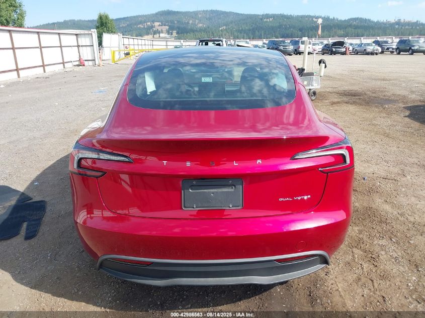 2025 Tesla Model 3 VIN: 5YJ3E1EB1SF961953 Lot: 42986563