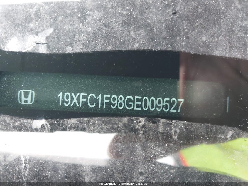 2016 Honda Civic Touring VIN: 19XFC1F98GE009527 Lot: 42987076