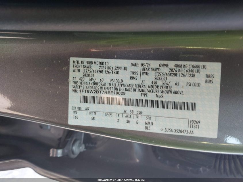 2024 Ford F-250 - 1FT8W2BT7REE19029