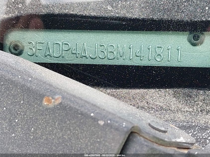 2011 Ford Fiesta S VIN: 3FADP4AJ3BM141811 Lot: 42987905