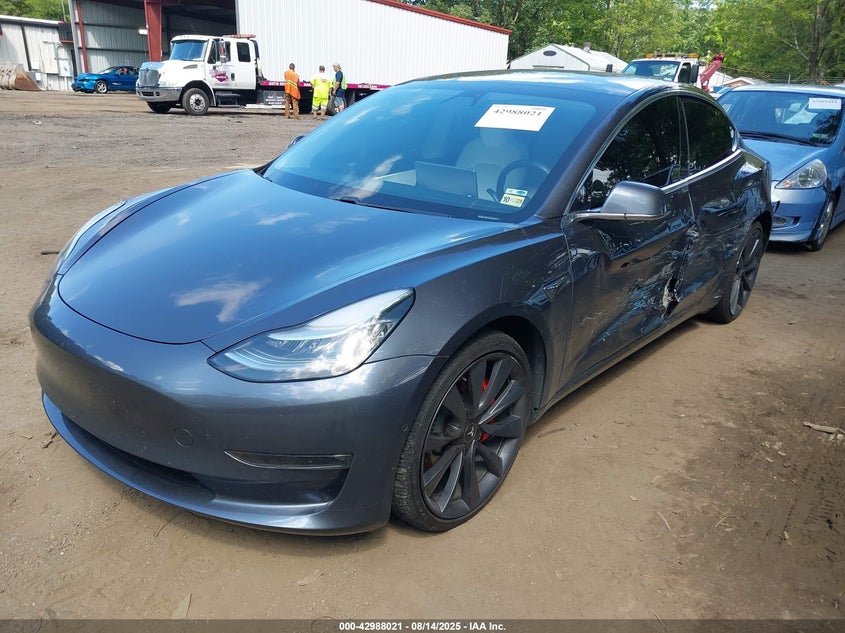 2020 Tesla Model 3 Performance Dual Motor All-wheel Drive Grey Lot 111042988021 Vin 5YJ3E1EC2LF736371