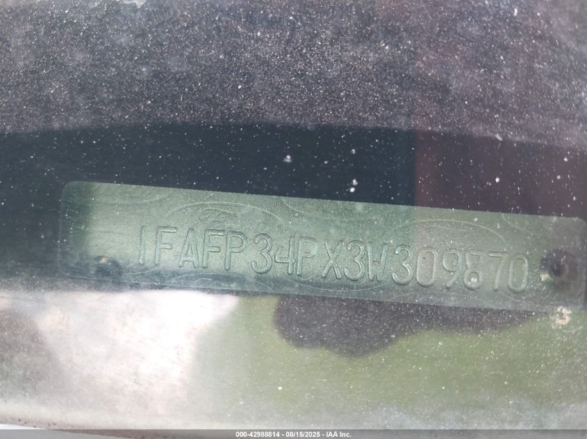 2003 Ford Focus Se VIN: 1FAFP34PX3W309870 Lot: 42988814