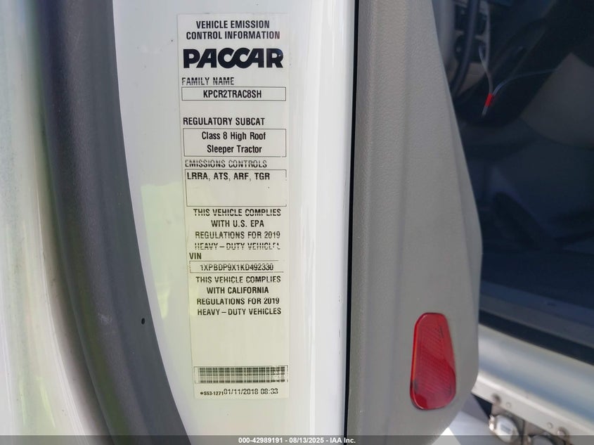 1XPBDP9X1KD492330 2019   photo no. 8