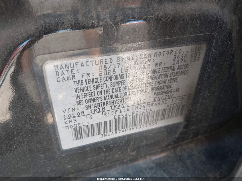 2017 NISSAN SENTRA SR - 3N1AB7AP4HY391354