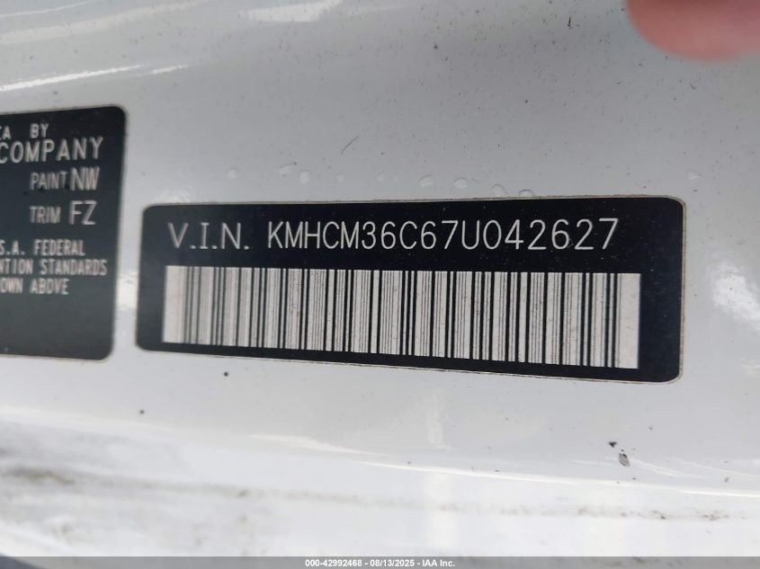 2007 Hyundai Accent Gs VIN: KMHCM36C67U042627 Lot: 42992468