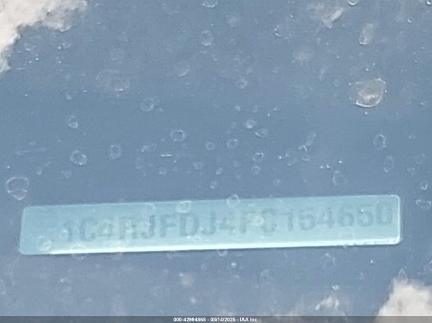 2015 Jeep Grand Cherokee Srt VIN: 1C4RJFDJ4FC154650 Lot: 42994868