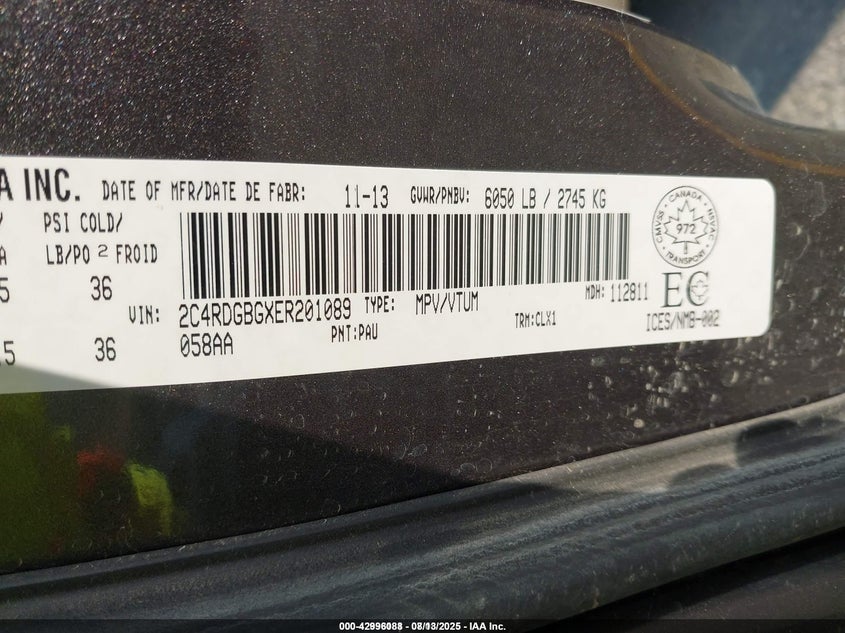 2014 DODGE GRAND CARAVAN SE/SXT - 2C4RDGBGXER201089