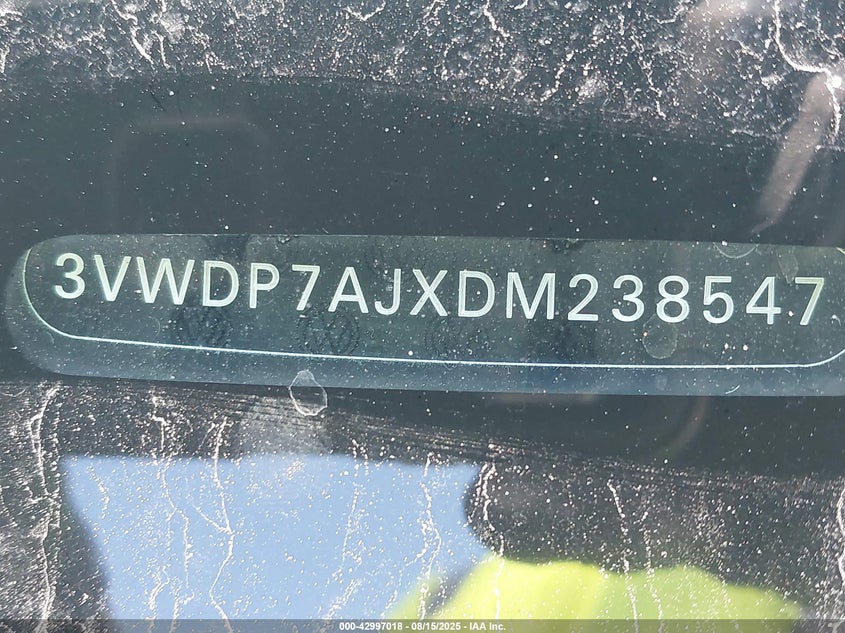 2013 VOLKSWAGEN JETTA 2.5L SE - 3VWDP7AJXDM238547
