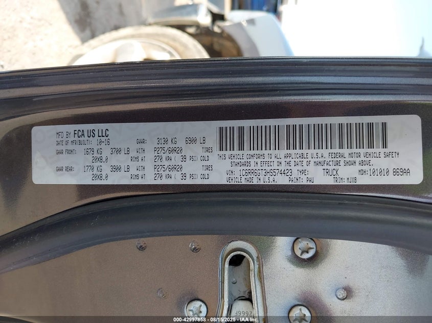 2017 RAM 1500 LONE STAR  4X2 6'4 BOX - 1C6RR6GT3HS574423
