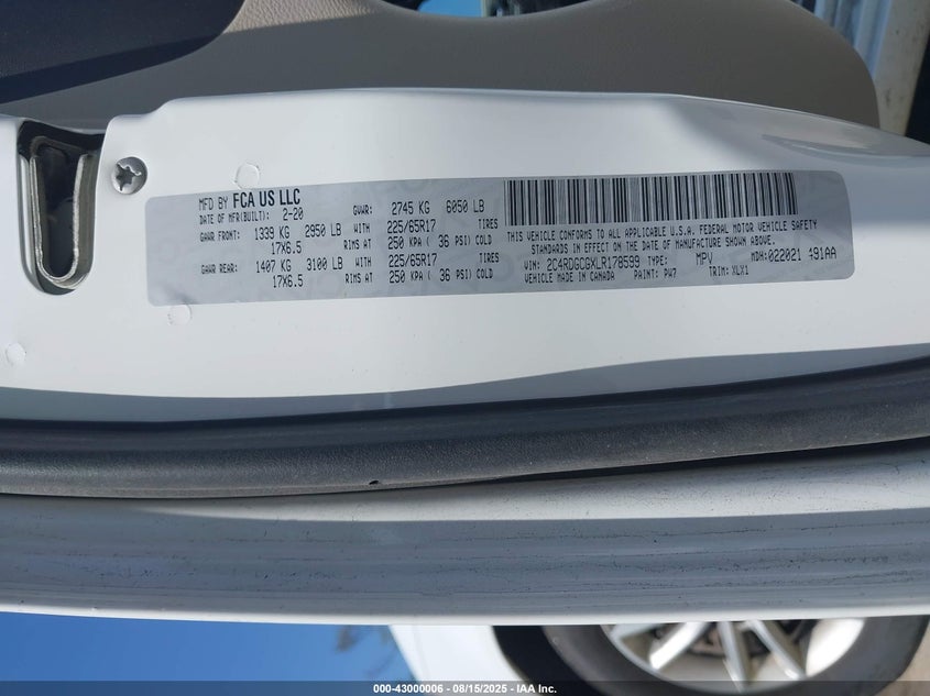 2020 DODGE GRAND CARAVAN SXT - 2C4RDGCGXLR178599