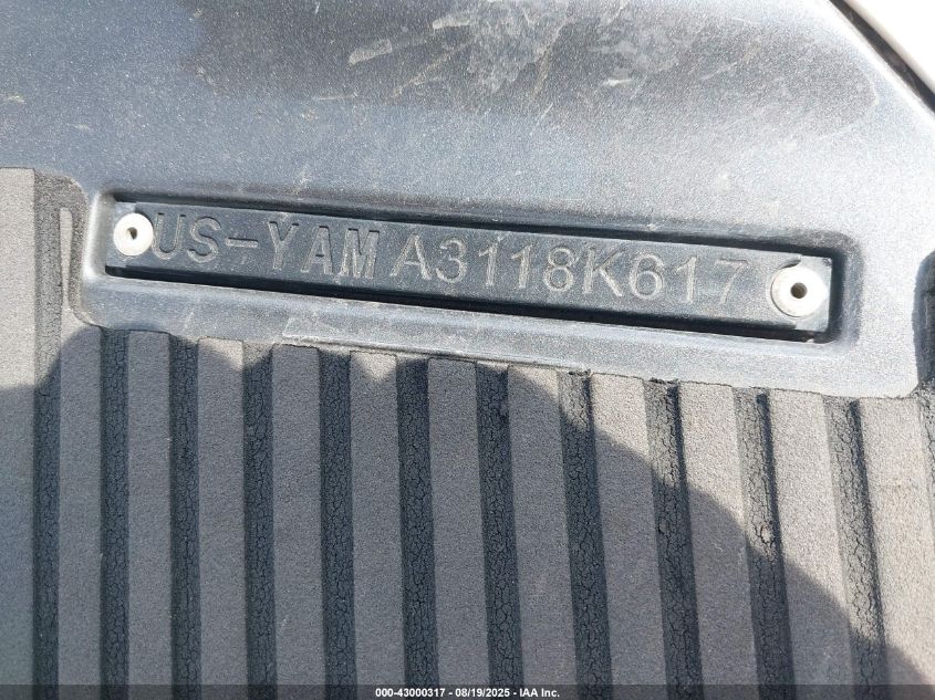 2017 Yamaha Other VIN: YAMA3118K617 Lot: 43000317