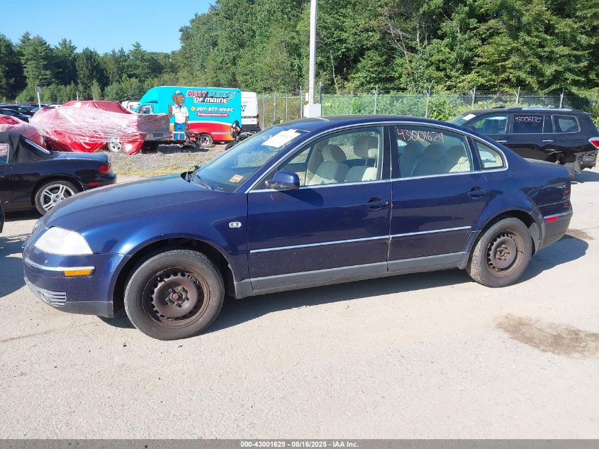 2001 Volkswagen Passat Gls VIN: WVWPD63B01P265089 Lot: 43001629