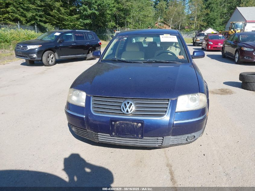 2001 Volkswagen Passat Gls VIN: WVWPD63B01P265089 Lot: 43001629
