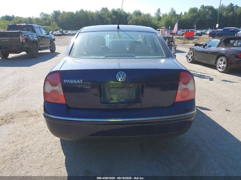 2001 Volkswagen Passat Gls VIN: WVWPD63B01P265089 Lot: 43001629