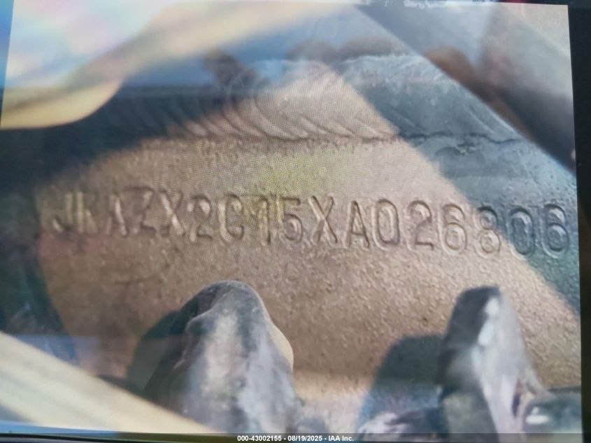 1999 Kawasaki Zx900 C VIN: JKAZX2C15XA026806 Lot: 43002155