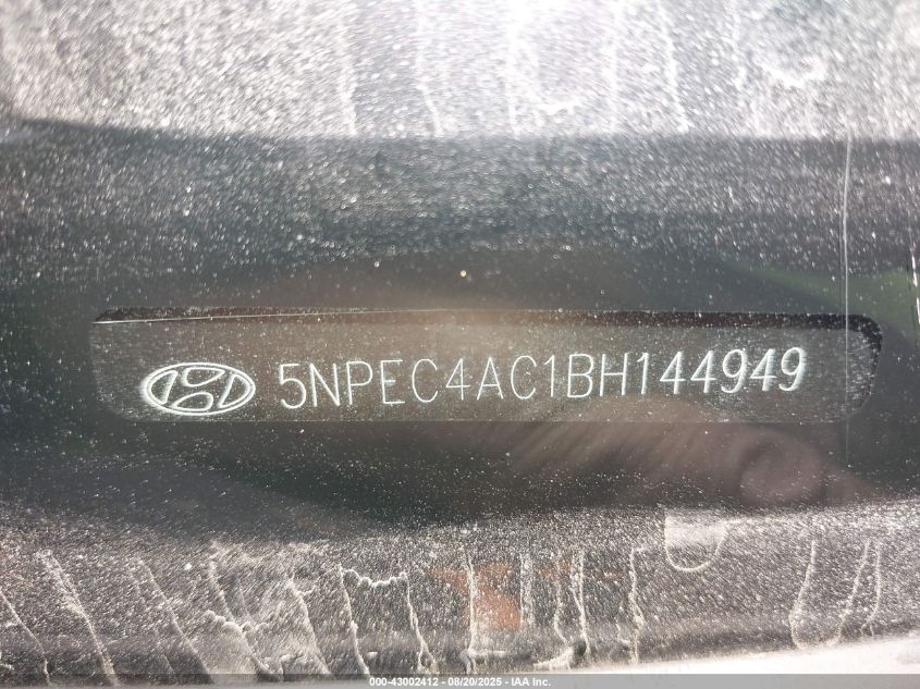 2011 Hyundai Sonata Limited VIN: 5NPEC4AC1BH144949 Lot: 43002412