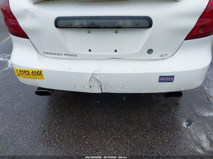 2004 Pontiac Grand Prix Gt2 VIN: 2G2WS522941374833 Lot: 43003006