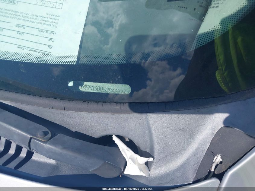 2003 Mercury Sable Gs VIN: 1MEFM50U53G627768 Lot: 43003040