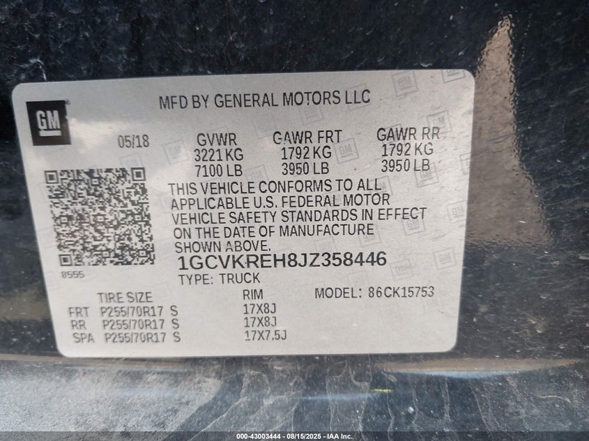 2018 CHEVROLET SILVERADO 1500 1LT - 1GCVKREH8JZ358446