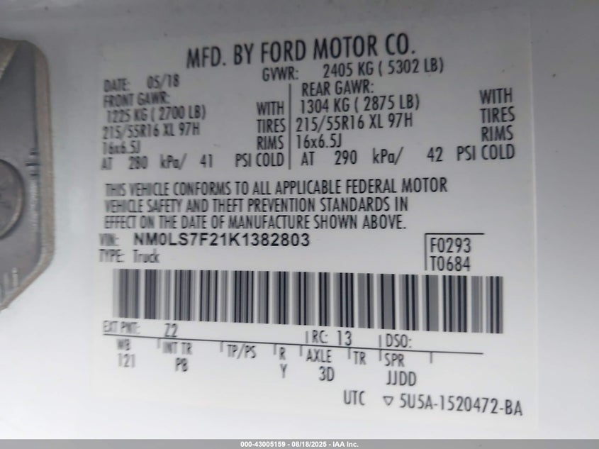 2019 FORD TRANSIT CONNECT XLT - NM0LS7F21K1382803
