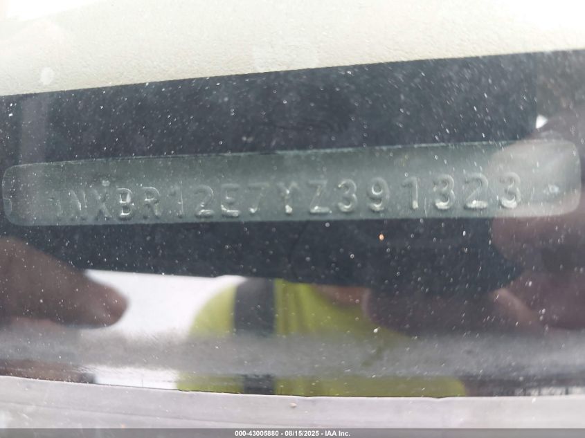 2000 Toyota Corolla Ce VIN: 1NXBR12E7YZ391323 Lot: 43005880