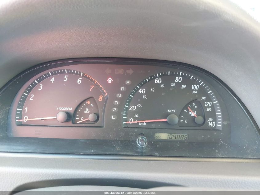 2004 Toyota Camry Xle VIN: JTDBE30K440261604 Lot: 43006042