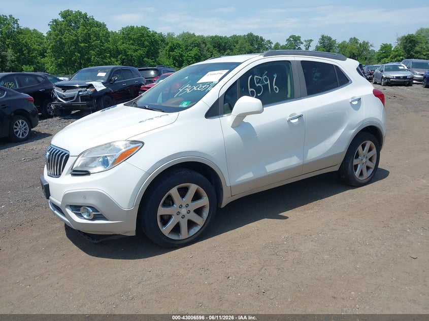 Vin: kl4cjhsb2db160621, lot: 43500711, buick encore premium 20132