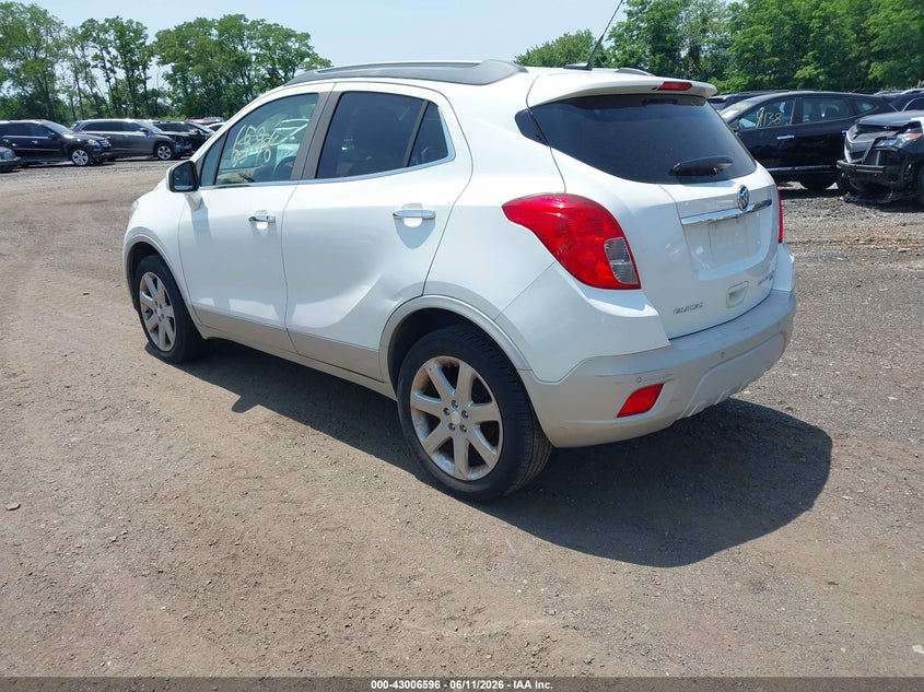 Vin: kl4cjhsb2db160621, lot: 43500711, buick encore premium 20133