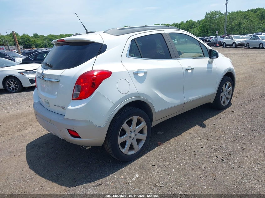 Vin: kl4cjhsb2db160621, lot: 43500711, buick encore premium 20134