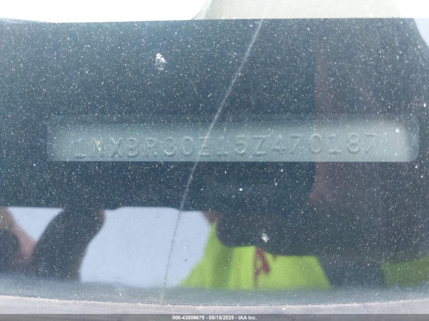 2005 Toyota Corolla Le VIN: 1NXBR30E15Z470187 Lot: 43006679