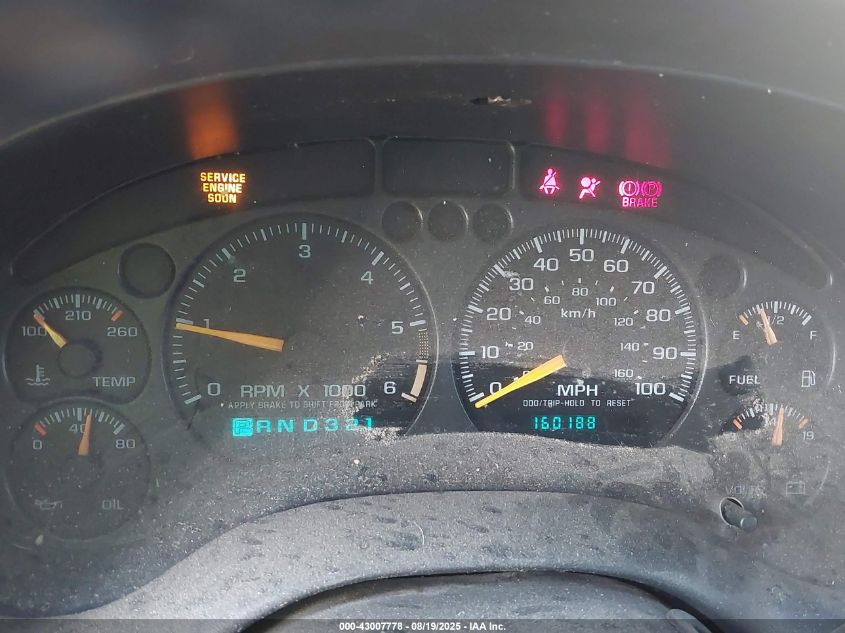 2001 Chevrolet Blazer Lt VIN: 1GNDT13WX12182320 Lot: 43007778